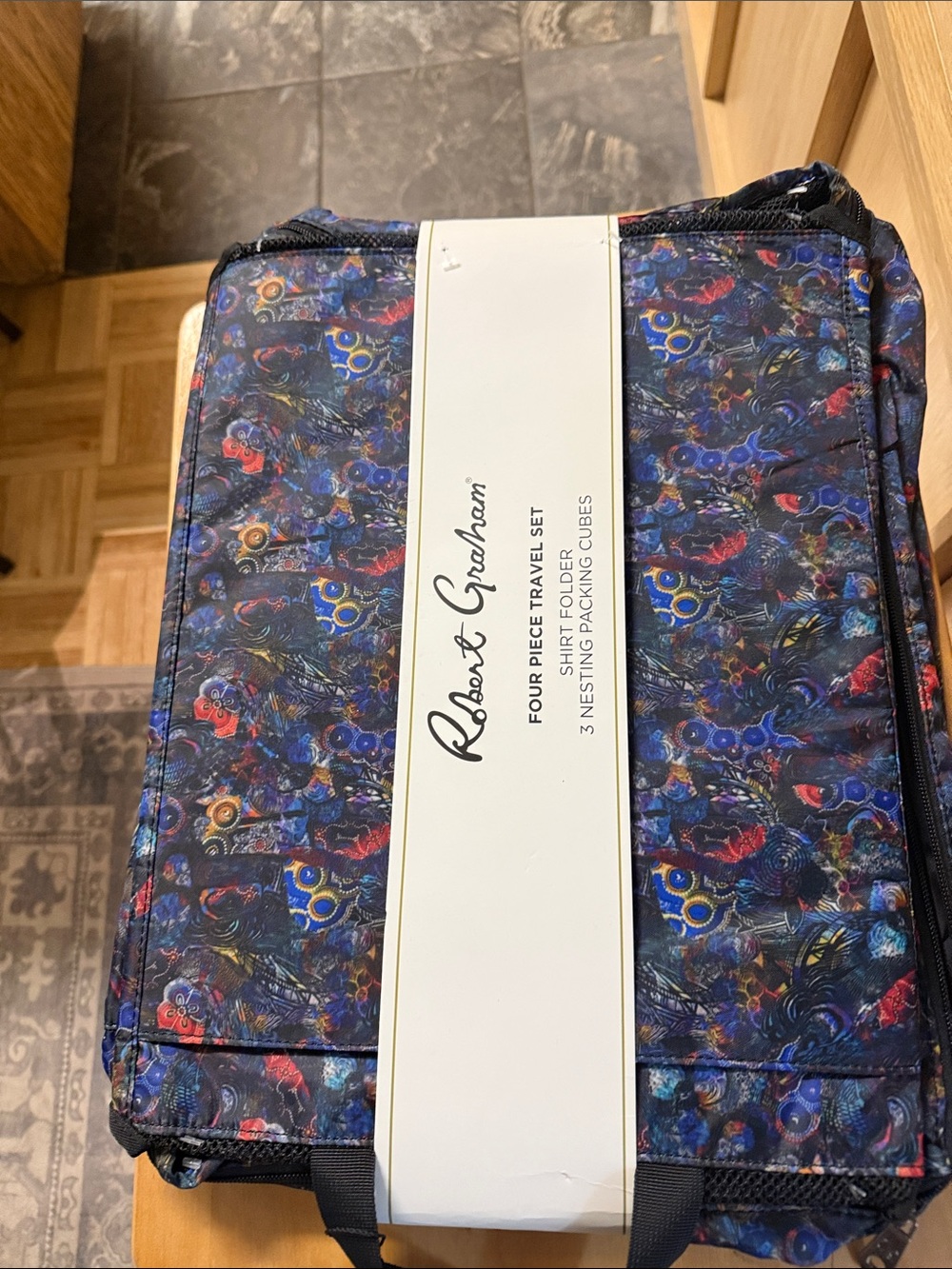 Robert Graham Men's Travel Packing Cube - Multicolor Blue & Red Accents